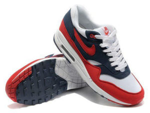 Кроссовки Nike Air Max 87 красно-синие с белым мужские - фото спереди