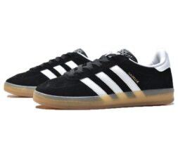 Adidas Gazelle Indoor черные с белым замшевые женские (36-40)