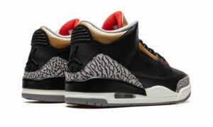 Nike Air Jordan 3 Black Cement Gold черно-серые с золотым кожаные мужские (40-44)